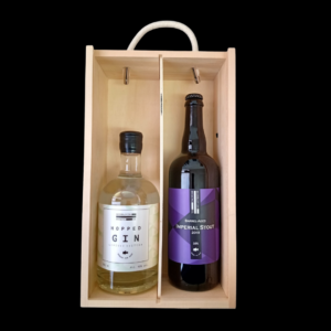 Two Bottle Wooden Box with Gin